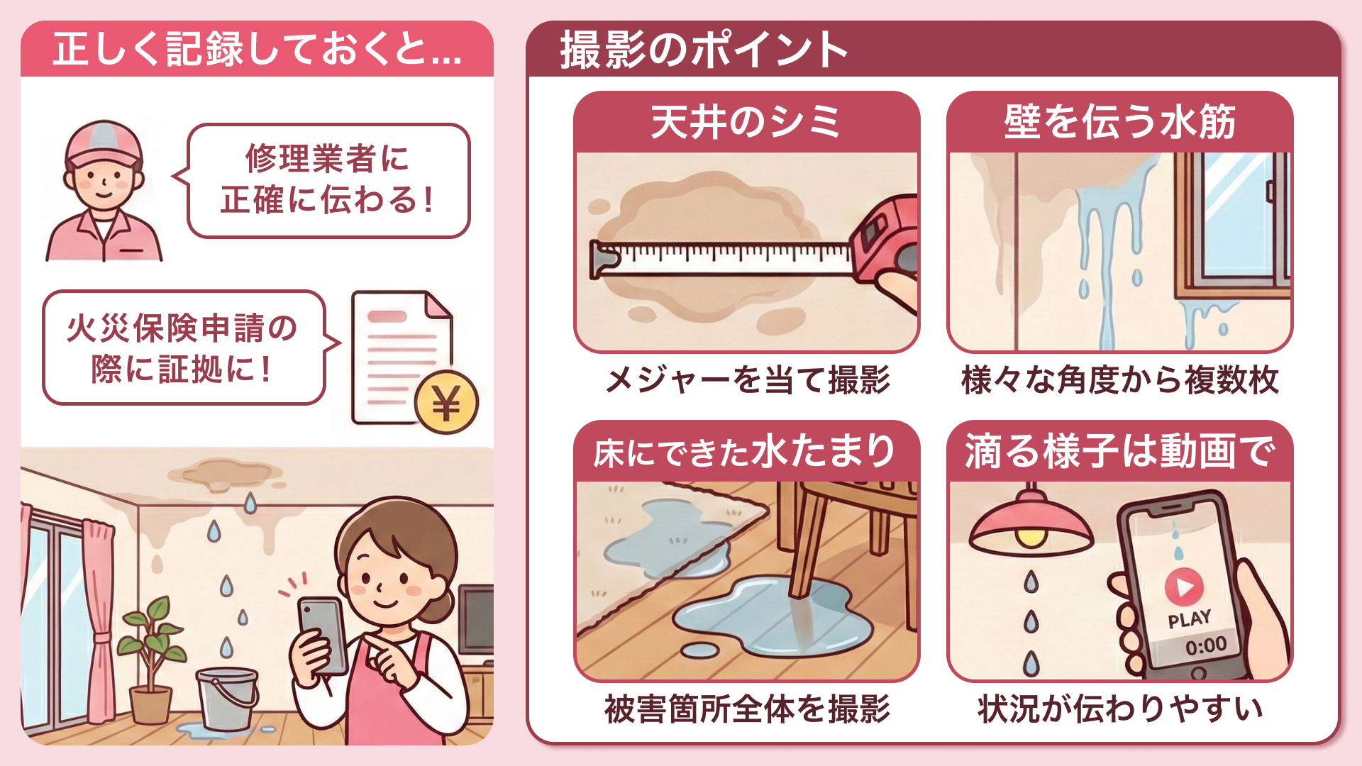 被害状況を写真や動画で記録する