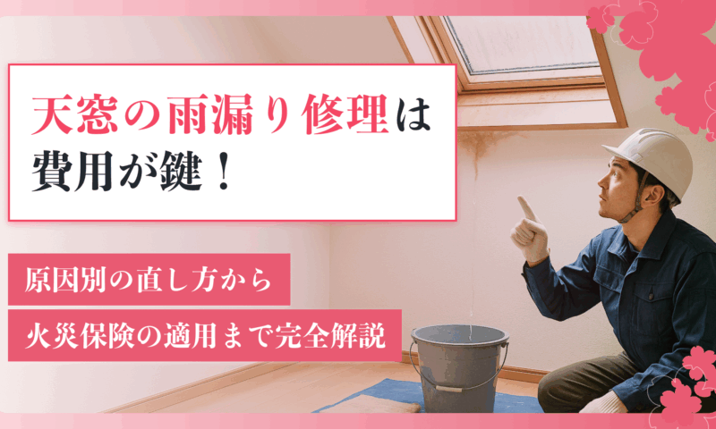 天窓の雨漏り修理は費用が鍵！原因別の直し方から火災保険の適用まで完全解説